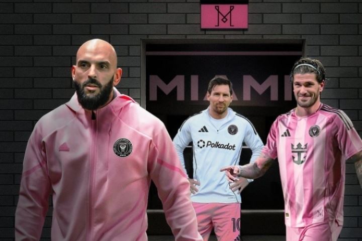 🤣进球网晒图：梅西保镖该换工作了，因为真正的保镖很快到达